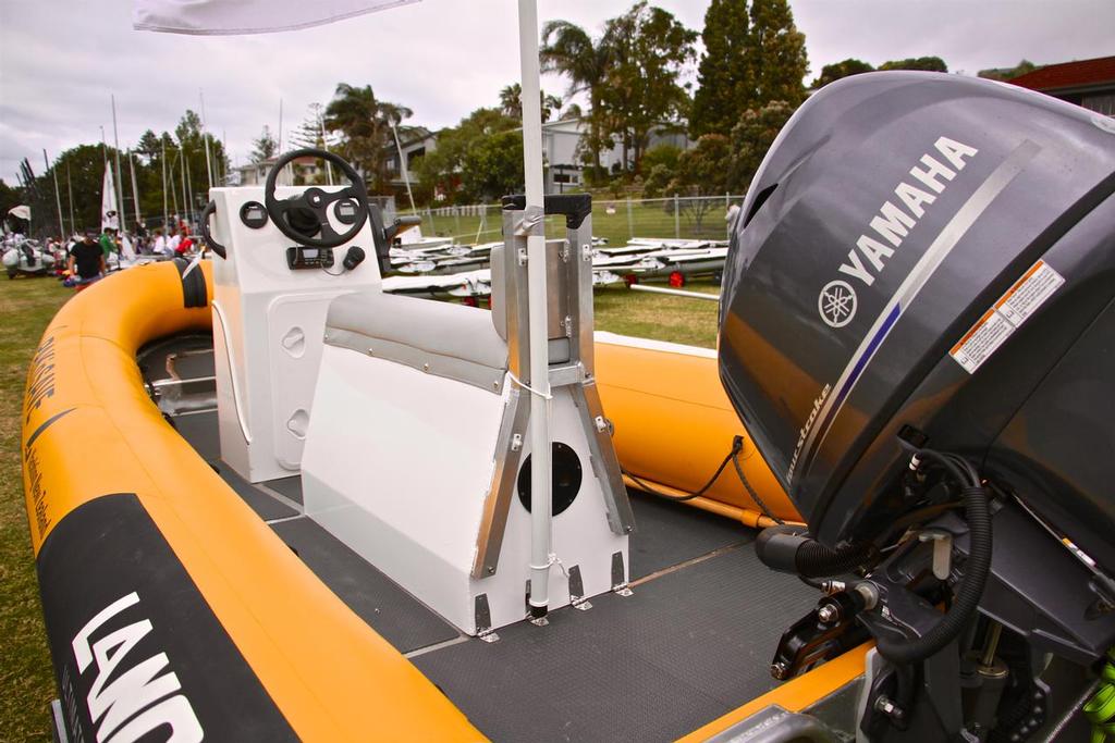 New Lancer coach boat - Aon Youth Worlds 2016, Torbay, Auckland, New Zealand © Richard Gladwell www.photosport.co.nz